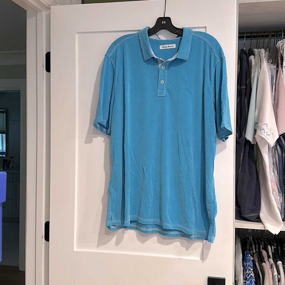 Never wear Tommy Bahama Men's Blue Casual Shirt